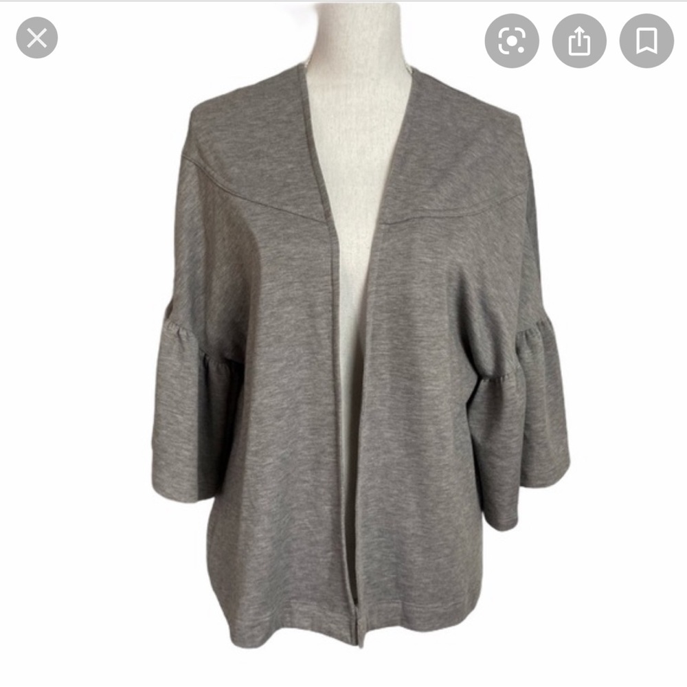 Pebble and Stone Gray Open Cardigan